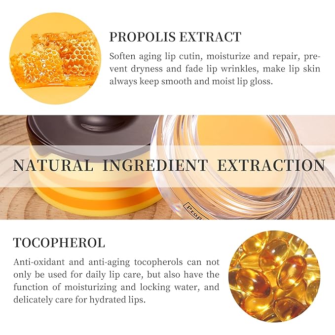 2 PCS Bee Honey Lip Balm Honey Pot, Bee Honey Lip Mask, Reduces Lip Lines, Hydrate & Moisturizing Lip Skin Care, Prevention Dry Cracked Lips, Bee Honey Lip Balm for Lip Repair Treatment-Velvo Beauty