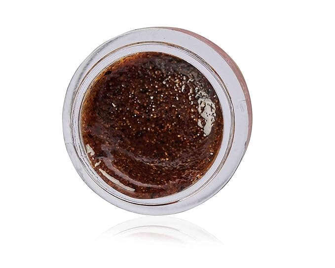 ROOTS AND HERBS Ayurvedic Cacao & Manjistha Cane Sugar Lip Scrub 100% Vegan, No-Paraben, No-SLS, No-Sulphate & Natural Treatment Exfoliator for Dark, Dry, Chapped Smooth & Brighter Lips (15gm/0.53oz)-Velvo Beauty