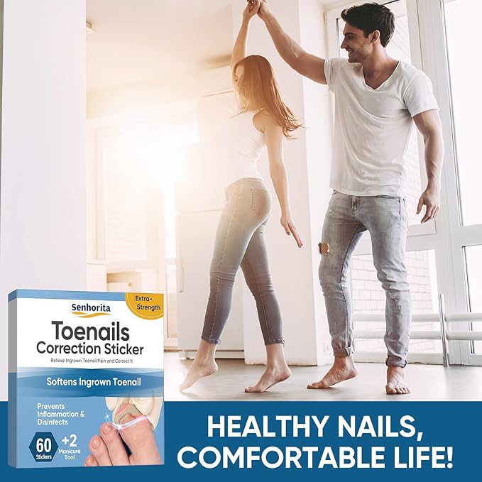 Ingrown Toenail Treatment, 60Pcs Ingrown Toenail Corrector Strips, Ingrown Toenail Removal Kit with File and Lifter, 60Pcs-Velvo Beauty