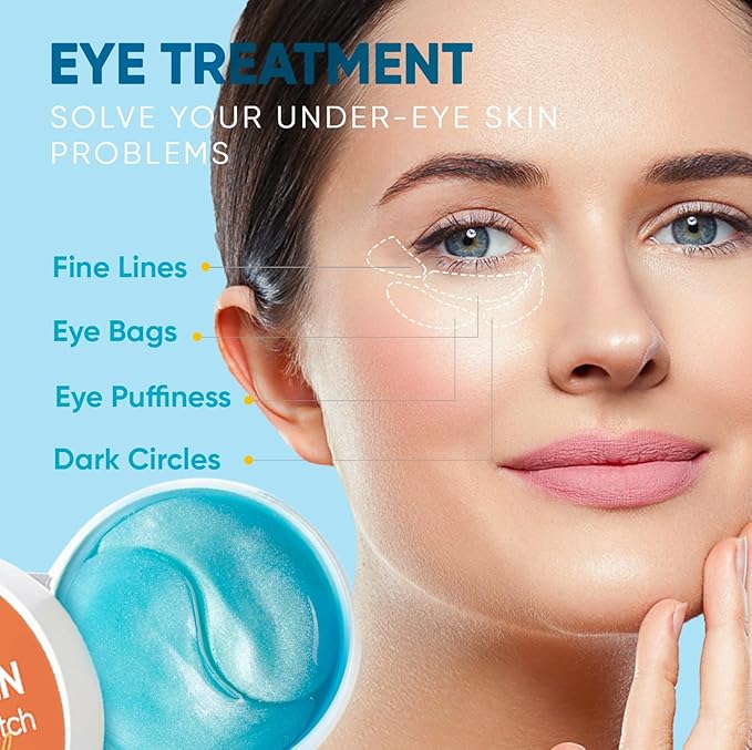 Under Eye Patches for Anti-Aging: 30 Pairs Retinol Collagen Gel Eye Pads - Reduces Wrinkles, Dark Circles, Eye Bags & Puffiness, Fine Lines Smoothing Treatment & Hydrating Eye Mask for Women-Velvo Beauty