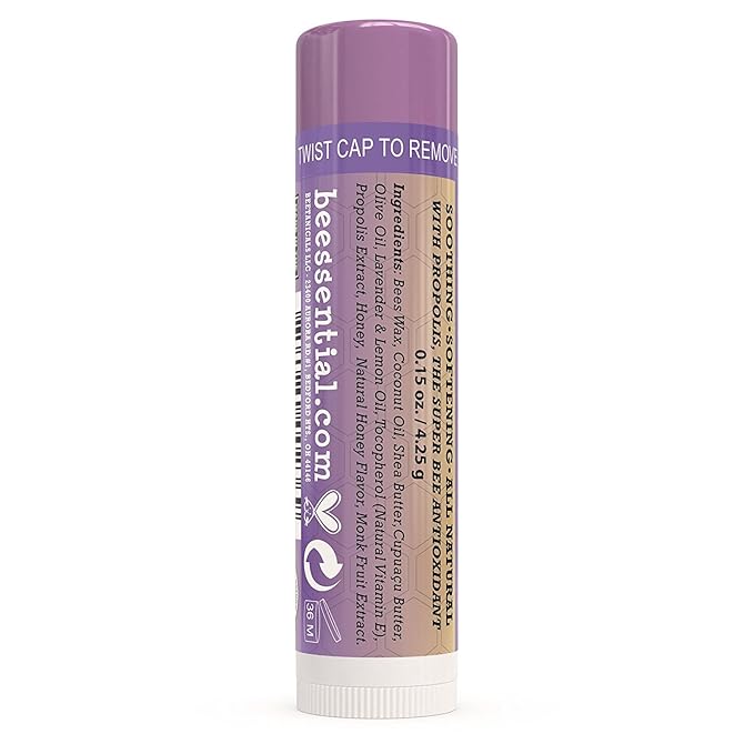 Beessential Natural Bulk Lip Balm, Lavender, 18 Pack | For Men, Women, and Children. Great for Gifts, Showers, & More-Velvo Beauty