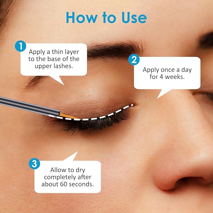 Eyelash Growth Serum, Advanced Lash Serum For Eyelash Growth with Myristoyl Pentapeptide-4 Lash Enhancing Serums For Thicker, Longer Lashes (4ml)-Velvo Beauty