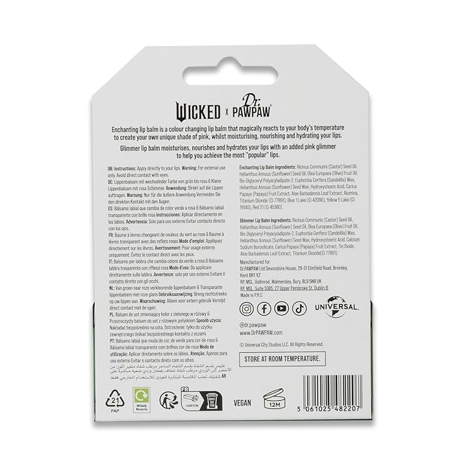 Dr. PawPaw Wicked Enchanting & Glimmer Lip Balm Duo - Moisturizing, Tinted Lip Balm for Women - Vegan, Nourishing, Hydrating - 2 pc-Velvo Beauty