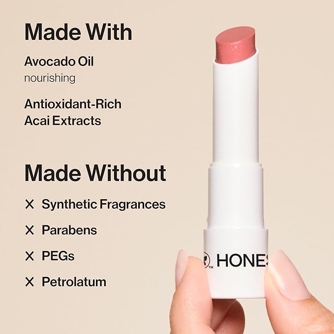 Honest Beauty Tinted Lip Balm | Antioxidant-rich Acai Extracts + Avocado Oil | EWG Certified, Vegan, Cruelty Free | Blood Orange-Velvo Beauty