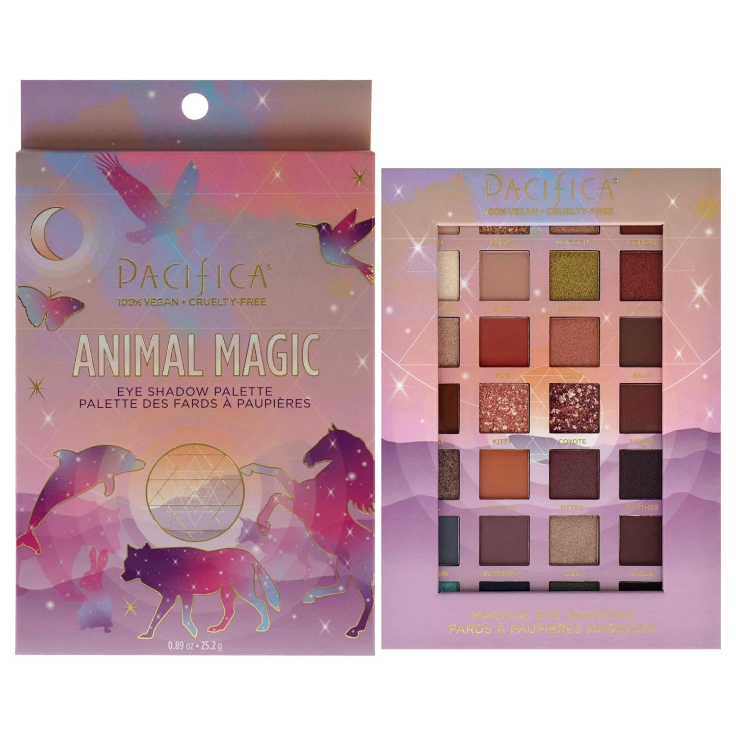 Pacifica Eyeshadow Palette – Animal Magic with Colorful Blendable Shades, Highly Pigmented Mineral Eyeshadow, Talc-Free, Vegan & Cruelty-Free, 0.89 oz (28 Shades)-Velvo Beauty