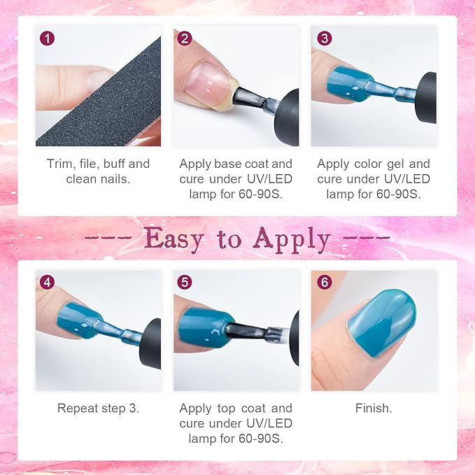 JODSONE Gel Nail Polish Starter Set Ribbon Glitter Summer Light Winter Dark Glossy 36-Piece Multi-color Gel Nail Polish Set-Velvo Beauty