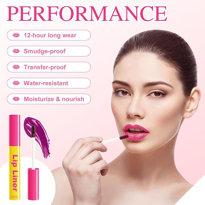 Lip Stain - Lip Stain Peel Off Long-Lasting with Matte Finish Waterproof & Transfer-Proof, Lip Liner Moisturizing & Nourishing Non-Stick Cup Highly Pigmented Color Lip Tint (03 Magenta)-Velvo Beauty