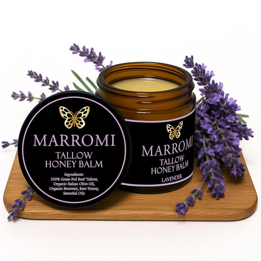 Marromi Beef Tallow for Skin, Tallow Honey Balm, Organic Grass-Fed Beef Tallow Balm with Raw Honey, Natural Soothing Moisturizing (Lavender scent)-Velvo Beauty