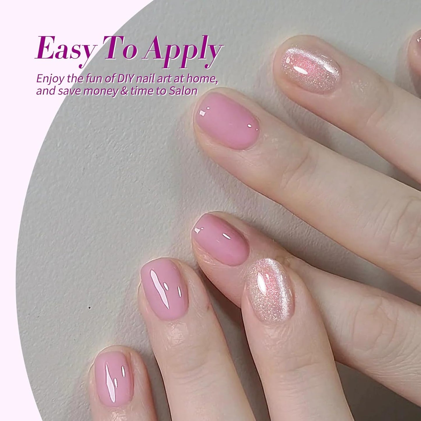 BORN PRETTY Jelly Purple Gel Nail Polish Transparent Sheer Pink Grape Purple Shimmer Glitter Jelly Gel Polsih Nail Art Manicure DIY at Home 6PCS-Velvo Beauty