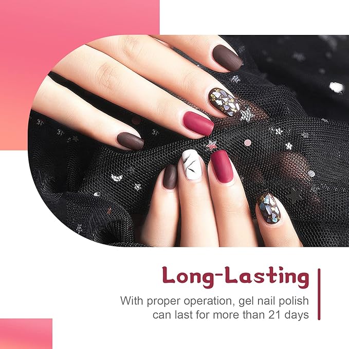 JODSONE Gel Nail Polish Starter Set Ribbon Glitter Summer Light Winter Dark Glossy 36-Piece Multi-color Gel Nail Polish Set-Velvo Beauty