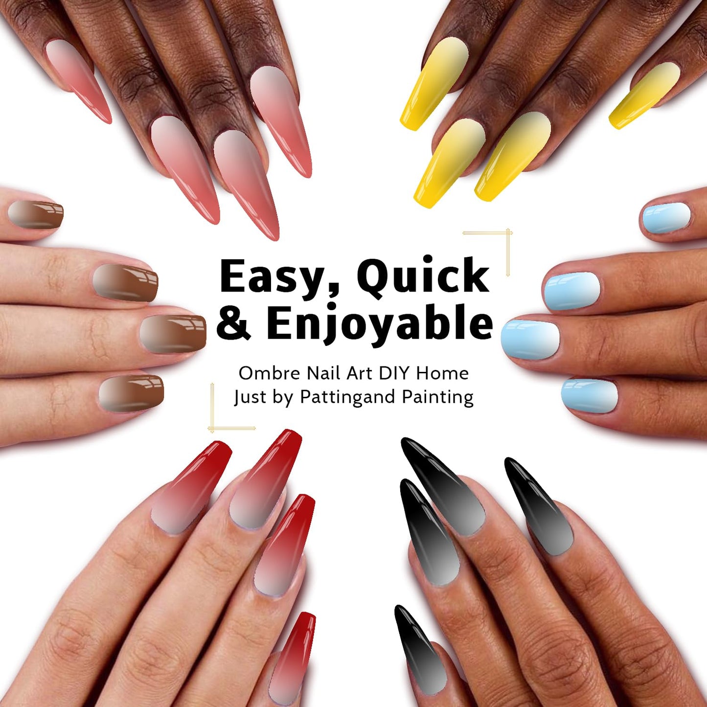 Sponge Pat Paint Nail Gel & Tools Kit, 9 Colors Ombre Nails Gradient Gel Nail Blush Blooming Aura Nails Drawing Stripper Floral Painting Nail Art, No Wipe, UV/LED Curing (9 Colors Set D)-Velvo Beauty