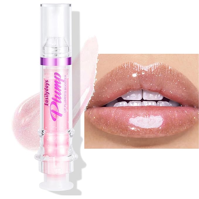 Lip Plumping Booster, Spicy Lip Lipstick, Lifter Gloss, Hydrating, Volumizes & High-Shine Lip Plumping Lip Glass Mirror Lip Glaze Lip Makeup, Plump & Pout Lip Plumper for Women Girls (#02)-Velvo Beauty