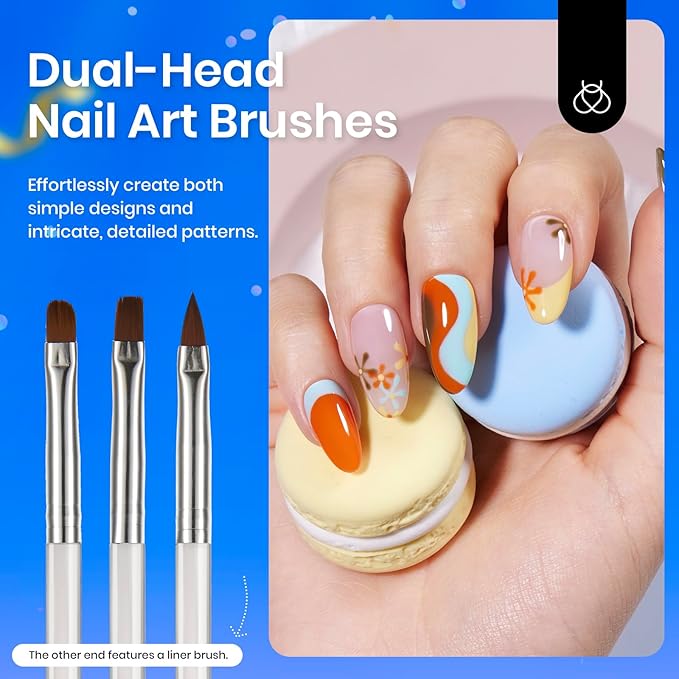 Beetles 31pcs Nail Art Brushes, Dotting Tools, Nail Art Pens, Dust Brush, Striping Liner Fingernail Drawing Pens with Palette Holder All in One for Starter Manicure Design Set-Velvo Beauty