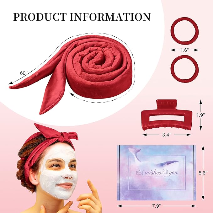 Heatless Curling Rod Headband, Upgraded 60" Extra Long Heatless Curls Headband Soft Hair Curlers to Sleep In Hair Rollers No Heat Curls (Red)-Velvo Beauty