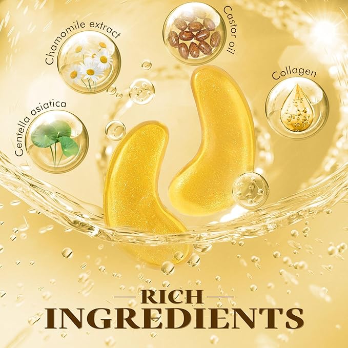 Under Eye Patches for Puffy Eyes and Dark Circles (20 Pairs), Under Eye Gold Mask with Hyaluronic Acid & Collagen to Reduce Wrinkles and Relieve Pressure, Eye Care Treatment for Men & Women Gift-Velvo Beauty