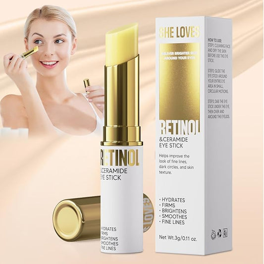 Retinol Eye Stick, Eye Cream for Dark Circles and Puffiness, Eye Brightening Cream for Hydration, Wrinkles in 3-4 Weeks, Travel Portability Anti-Aging Eye Cream for Bags Under Eye Reduces Fine Line-Velvo Beauty