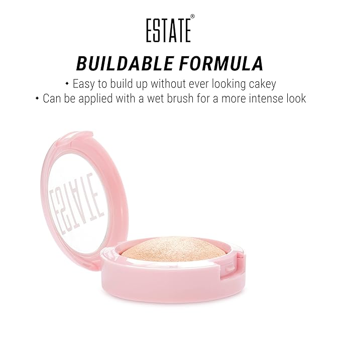 Estate Cosmetics Dew Me Baked Highlighter – Cheek, Eyes & Face Pressed Powder – 3 g (0.1 oz) (BYEEE)-Velvo Beauty