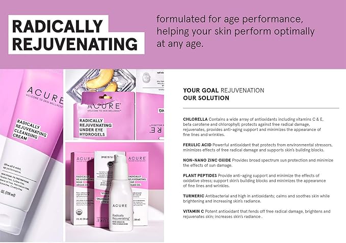 Acure Radically Rejuvenating Under Eye Hydrogel Mask, Provides Anti-Aging Support, & Silk Tree, Purple, Cucumber, 0.236 Fl Oz (Pack of 1)-Velvo Beauty