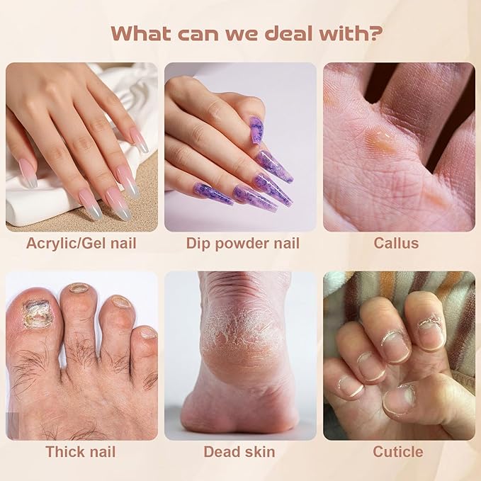 Electric Nail File ,Professional Nail Drill for Acrylic Gel Dip Powder Nails Portable Nail Machine Kit Manicure Pedicure Tools Polishing Set with Nail Drill Bits Sanding Bands (Rose Gold)-Velvo Beauty