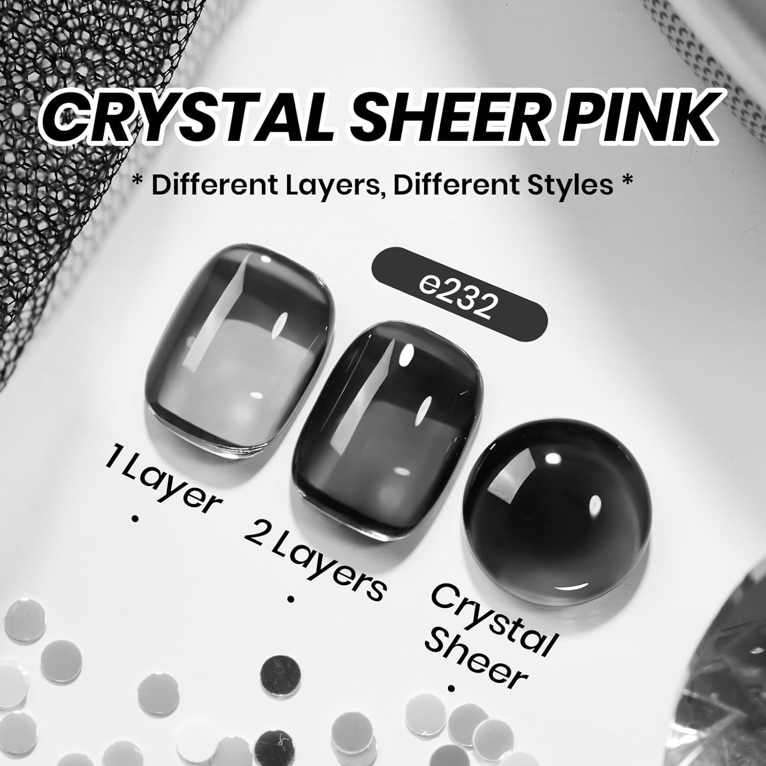 Beetles Black Jelly Gel Nail Polish - 15ML Sheer Black Gel Polish Neutral Jelly Translucent Effect Soak Off UV French Nail Art DIY Home Manicure Gift for Women-Velvo Beauty