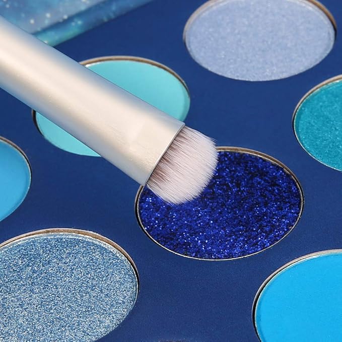 docolor Eyeshadow Palette 9 Colors Blue Eyeshadow Gemstone Shadow Palette Highly Pigmented Mattes Shimmers Smokey Glitter Cream Colorful Powder Blendable Long Lasting Waterproof Makeup Palette-Velvo Beauty