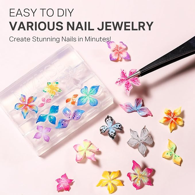 MIZHSE 2Pcs 3D Nail Gel Sculpting Gels, Clear and White Solid Builder Gel for Nails with Silicone Nail Molds Molding Gels 3D Art Non-Sticky Hand UV LED for Nails Salon Home DIY-Velvo Beauty