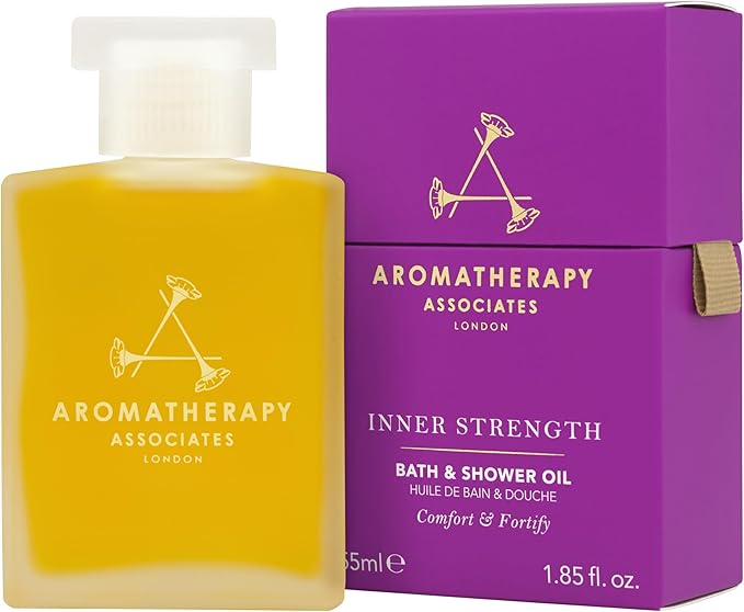 Aromatherapy Associates Inner Strength Bath and Shower Oil, Natural Body Oil to Uplift Mind, Body and Spirit, Made with 3 Essential Oils (1.86 oz)-Velvo Beauty