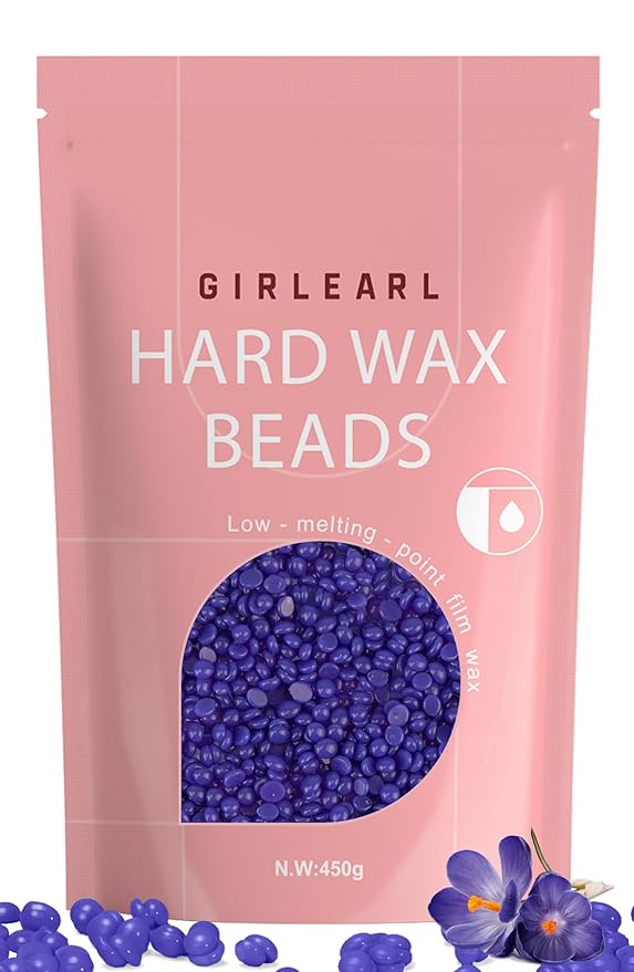Hard Wax Beads, Wax for Women Sensitive Skin, 1lb, Lavender Formula, Hair Removal for Legs, Brazilian Bikini, Eyebrow, Facial and Full Body-Velvo Beauty