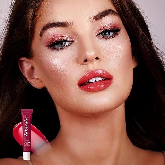 Lip Glowy Balm Butter Lip Balm Plumps Moisturizing Hydrating Lip Mask Repair Moisturizer Lips Care Lip Treatment for Dry Cracked Lip, Glossy Finish, Vegan Tinted Lip Balm Chapstick (#5 Cherry)-Velvo Beauty
