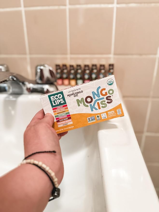 Mongo Kiss USDA Organic Lip Balm Set 8-pack (0.15 oz. each) with Mongongo Oil & Cocoa Butter to Moisturize Chapped Lips | Made in USA by Eco Lips (Variety)-Velvo Beauty