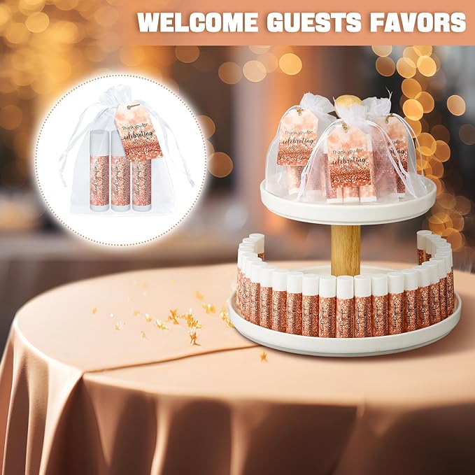 Dunzy 50 Pack Bridal Shower Favors Gifts Bulk Lip Balms Wedding Bachelorette Favors Baby Shower Favors Prizes Souvenirs Thank You Appreciation Gifts for Guests Women Men Coworker Staff-Velvo Beauty