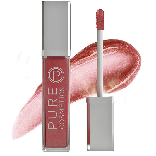 Pure Cosmetics Pure Illumination Lip Gloss - LED-lit Applicator w/Side Mirror - Non-Sticky, Moisturizing & Hydrating Lip Glosses - Soothes & Protects Dry Chapped Lips (Wine Berry)-Velvo Beauty