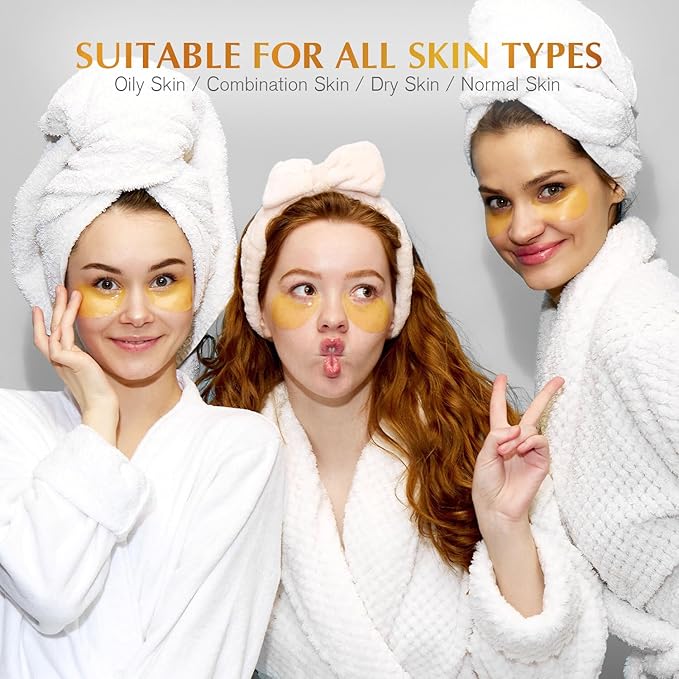 Enaskin Naturals Under Eye Patches Dark Circles Under Eye Masks for Puffiness - 24K Gold Eye Gel Pads Retinol Collagen Hyaluronic Acid Moisturizing & Reducing Wrinkles (24K Gold)-Velvo Beauty