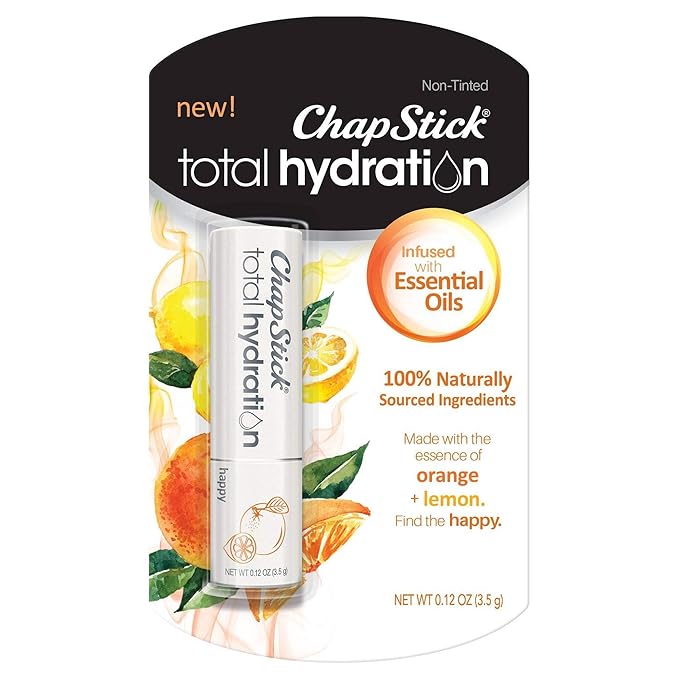 Chapstick Total Hydration Essential Oils Lip Balm - Happy - 0.12oz (Pack of 2)-Velvo Beauty