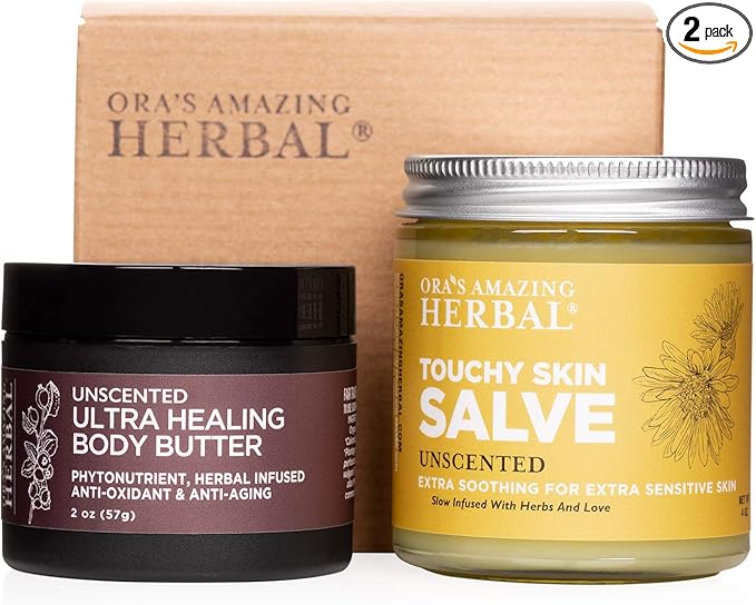 Ora's Amazing Herbal, Eczema Treatment, Touchy Skin Salve, Ultra Healing Body Butter, Organic Calendula for Skin, Herbal Salves, Unscented Skin Care-Velvo Beauty