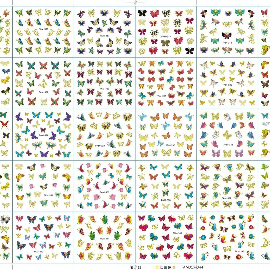 30 Sheets Butterfly Nail Stickers Colorful 3D Self Adhesive Nail Art Charms Sticker Decals for Crafts Supplies Accessories (ST-B)-Velvo Beauty