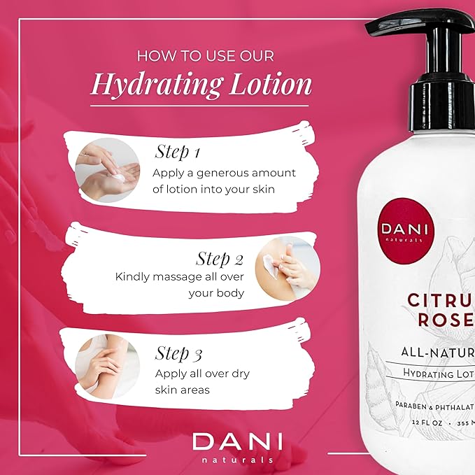 Naturals Hand & Body Lotion - Citrus Rose Scented, Deep Hydration Lotion for Dry Skin, With Shea Butter & Aloe Vera, Natural & Organic Ingredients, Paraben-Free, 12 Oz-Velvo Beauty
