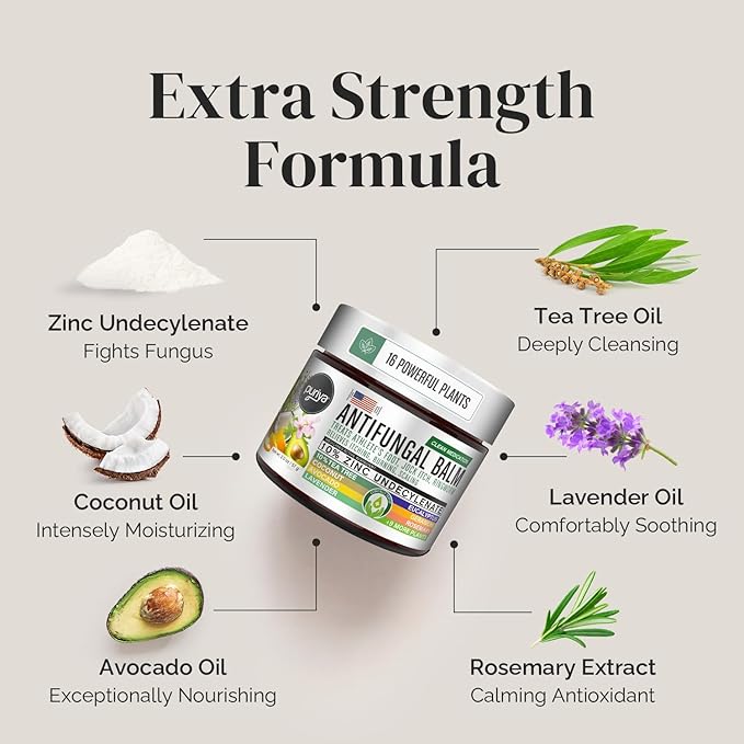Puriya Clinically Proven Antifungal Cream for Skin Fungus, Extra-Strength Athletes Foot Cream Treatment, Jock Itch, Ringworm Treatment for Humans, Anti Fungal Itchy Skin Relief with Tea Tree Oil-Velvo Beauty