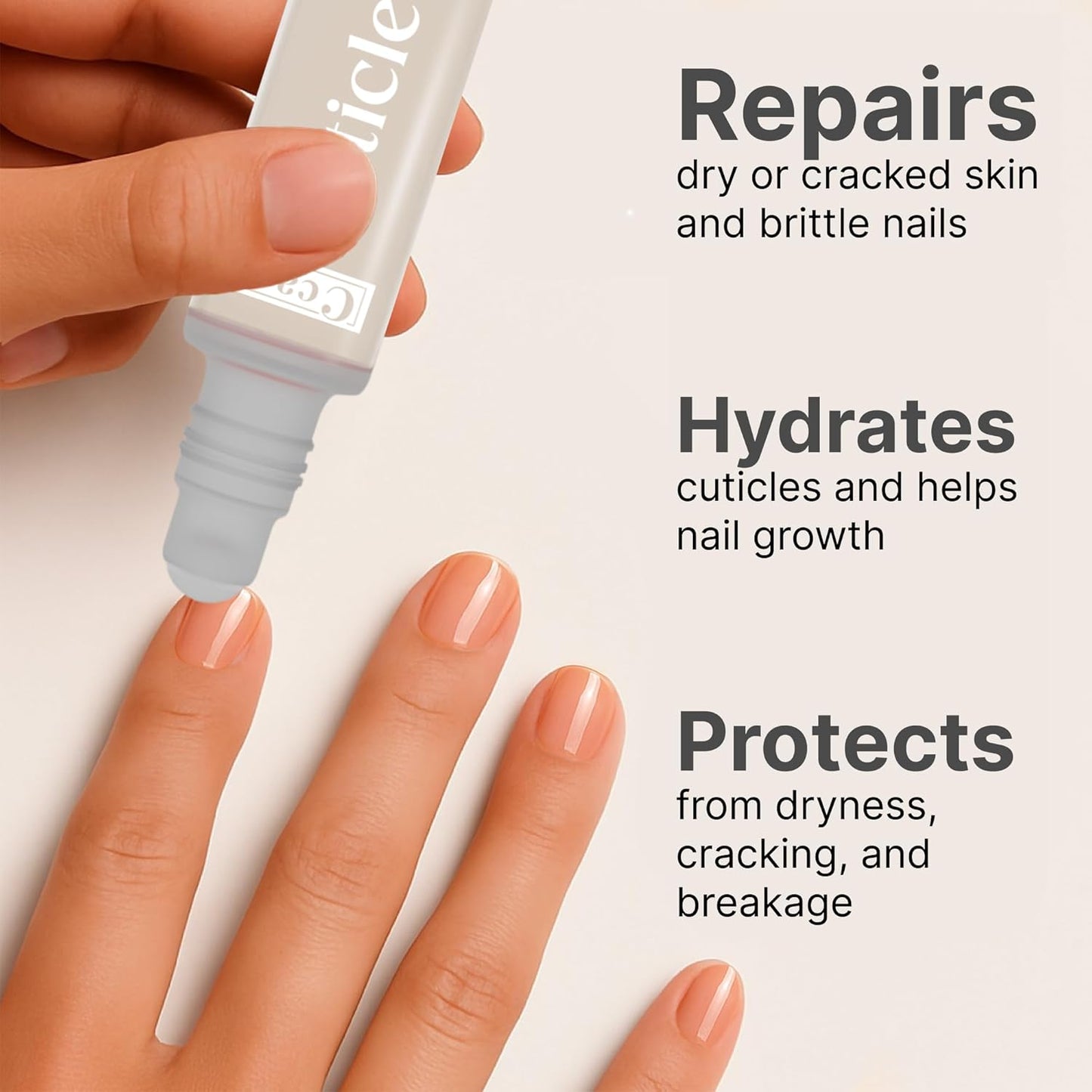 C CARE Fragrance Free Roll-On Cuticle Oil | Natural Revitalizing Hydrating Nail Oil | Repaires Cuticles Overnight | For Damaged Skin And Thin Nails | Paraben Cruelty Free Formula | 10ml-Velvo Beauty