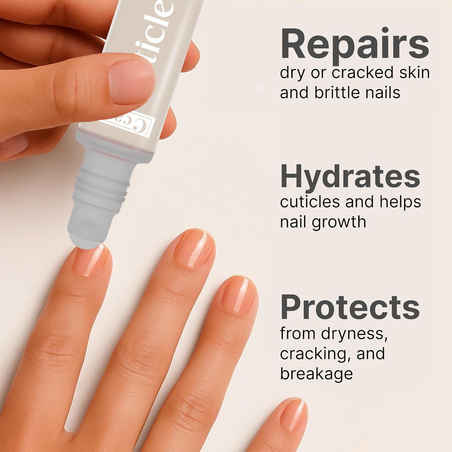 C CARE Fragrance Free Roll-On Cuticle Oil | Natural Revitalizing Hydrating Nail Oil | Repaires Cuticles Overnight | For Damaged Skin And Thin Nails | Paraben Cruelty Free Formula | 10ml-Velvo Beauty