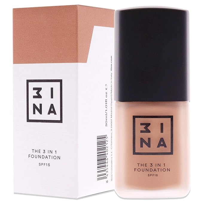 3INA The 3-In-1 Foundation 205 - Vegan Formula - Combination Of Primer, Concealer And Foundation - Medium Coverage - Natural Finish - Perfect For Covering Lines And Blemishes - Long Lasting - 1.01 Oz-Velvo Beauty