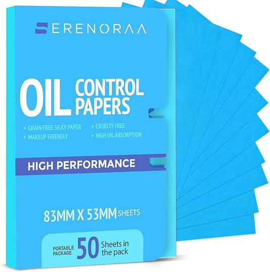 Oil Blotting Sheets for Face - Portable 1x50 Blue Oil Wipes Sheets for Face - Japanese High Performance Technology Makeup Blotting Paper -Grain Free Softer Oil Pads Absorbing Face Oil Tissues for Face-Velvo Beauty