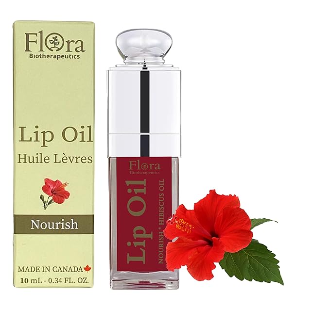 FLORA HIBISCUS LIP OIL | ORGANIC, PLANT-BASED | NOURISH | 10 ML | MADE IN CANADA-Velvo Beauty