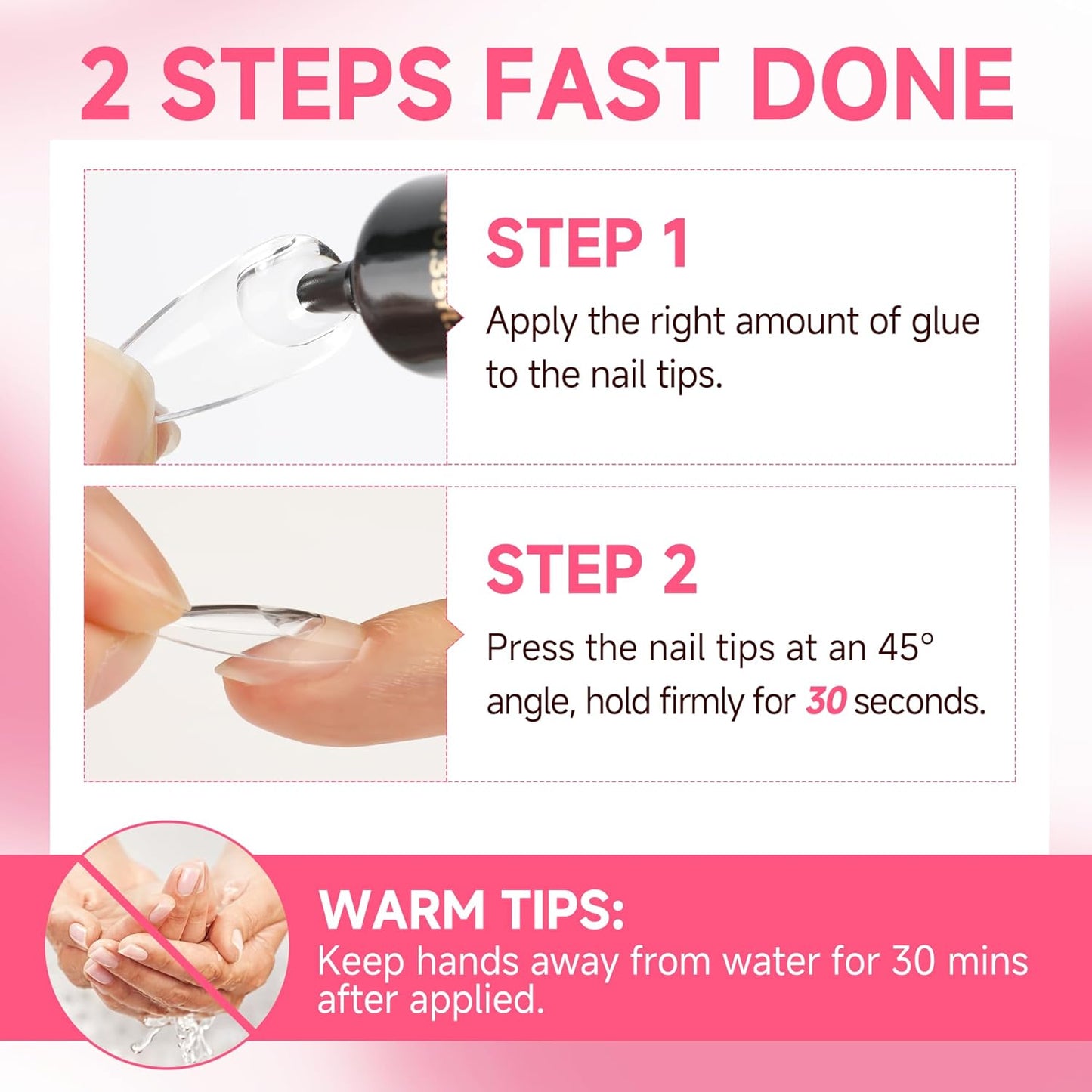 UNA GELLA No Lamp Need Solid Nail Glue for Press Ons: Nails Acrylic Nails Super Strong Semi Nail Glue Gel Fast Curing 10ml*2pcs Long Lasting Gel Glue Kit-Velvo Beauty