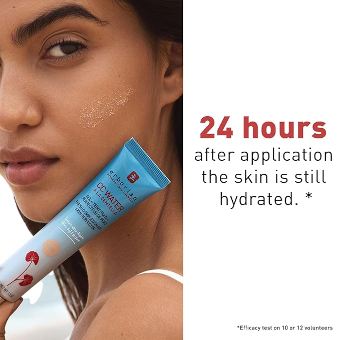 Erborian CC Water with Hyaluronic Acid, Doré - Ultra-Light Aqua Gel Color Corrector with Centella Asiatica & Hyaluronic Acid - Plump, Softer & Hydrated Skin - Korean Skincare Skin Perfector - 1.3 Oz-Velvo Beauty