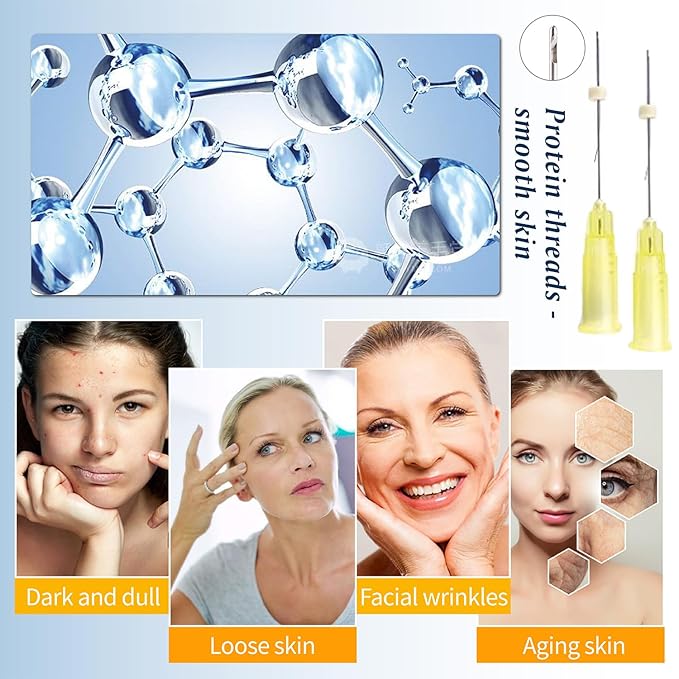 elves Pdo Threads for Eyes Lift Mono Type 30g38mm Pdo Lifting Thread for Fox Eye 40pcs Pdo Threads for Face Lift with Blunt Tips Smooting Eye Wrinkles Improves Skin's Firmness and Elasticity-Velvo Beauty