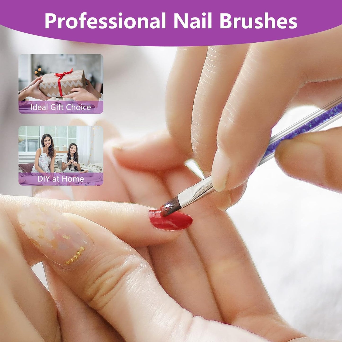 Artdone 9PC Nail Art Brushes Set - Liner Brush, Dotting Pen, Gel Polish Painting Tools For Nail Art Design-Velvo Beauty