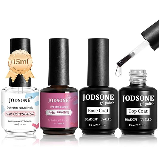 JODSONE 15ML Nail Primer Base Coat Top Coat Glossy Quick Drying Durable DIY Nail Art Design Long Lasting Gift-Velvo Beauty