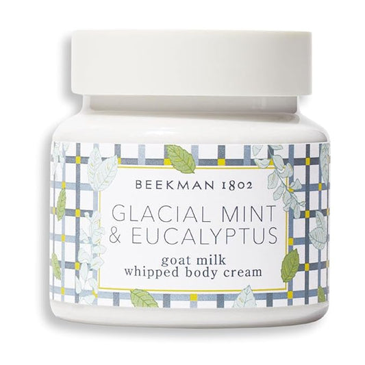Beekman 1802 Glacial Mint & Eucalyptus Whipped Body Cream - 8 oz - Scented - Moisturizes, Soothes & Softens - With Coconut Oil & Mango Seed Butter - No Irritation - Good for Sensitive Skin-Velvo Beauty