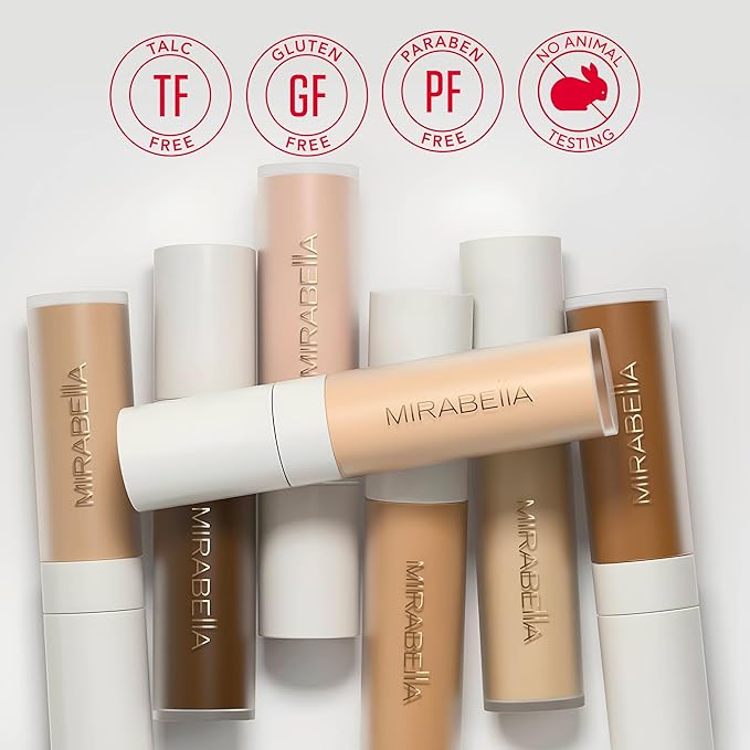 Mirabella Invincible For All Perfecting Under Eye Concealer Full Coverage - Hydrating Makeup Concealer for Dark Circles, Fine Lines & Wrinkles w/Hyaluronic Acid - Porcelain P10-Velvo Beauty